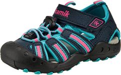 Kamik Girls Crab Sport Sandal, Navy/teal, 11 Little Kid US