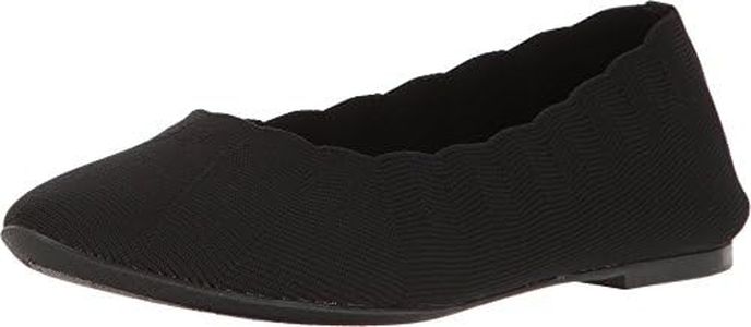 Skechers Women's Women's Cleo Bewitch Ballet Flat, Black, 8.5 Wide