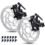 TOBWOLF 1 Pair Mechanical Disc Brake Kit, MTB Front & Rear Disc Brake Caliper with 160mm Rotor, Dual Piston Mechanical Disc Brake Set, Bicycle Accessories for Mountain Bike, Road Bike, BMX - Black