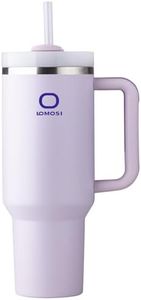 LOMOSI Insulated Tumbler Cup 40oz Travel Mug Stainless Steel Water Bottle with Straw Lid and Handle Double Walled Vacuum Large Drink Bottle for Water, Iced Tea or Coffee, Smoothie and More (Orchid)