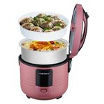 FUMATO 500W Electric Rice Cooker with Single Pot-1.5L | 3-in-1 Electric Cooker, Boiler & Steamer | Aluminum Pot, Keep Warm Function, Cool Touch Body, Includes Measuring Cup | 1 Year Warranty- Purple