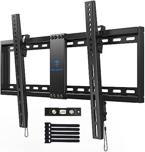 PERLESMITH Tilt TV Wall Mount for 37-82 Inch Flat Curved TVs up to 132lbs, Large Low Profile Tilting TV Mount max VESA 600x400mm, Ultra Slim Space Saving wall mount tv bracket Fits 16”- 24” Wood Studs