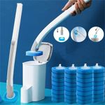 Disposable Toilet Brush Wands Set Toilet Brush Bowl Cleaners with 32PCS Replaceable Head with Storage Caddy Toilet Bathroom Kitchen Cleaning Kit (Toilet Brush & 32PCS Replaceable Heads)