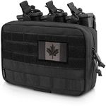 WYNEX Tactical Mag Admin Pouch, Molle Utility Tool Pouch Medical EMT Organizer with Triple Stacker Magazine Holder for M4 M16 Canada Patch Included