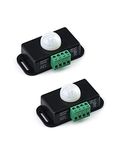 QWORK® Body Infrared Light Switch, 12V/24V PIR Motion Sensor Switch for LED Light Strip Automatic, 2 Pack