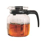 AZTEC Glass Kettle Teapot with Removable Infuser & Lid & Handle, Glass Tea Kettle Stovetop, Great for Loose Leaf Tea, Blooming Tea (Tea Strainer 1L)