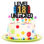 Prasacco Level Unlocked Birthday Cake Topper DIY Level Up Happy Birthday Cake Topper Video Gaming Themed Party Decorations for Kids Boys Girls Gamer (Age 01-99)