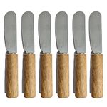 SpiderJuice 6Pcs Multipurpose Small Lightweight Butter Knife Spreader with Wood Handle and Stainless Steel Blade