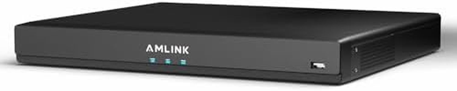 AMLINK 12MP 16CH AI NVR (8-Port PoE), Smart NVR, Human Detection & Vehicle Detection - Supports 16 x 12MP IP Cameras, Supports 1 x 20TB HDD (Not Included) ALN-4216E