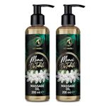 Massage Oil Monoi de Tahiti 2x200 ml - Body Oil with Coconut - Jojoba - Almond - Grapeseed - Peach Kernel Oils & Gardenia Flowers Extract - Oil for Massage - Oil Therapy