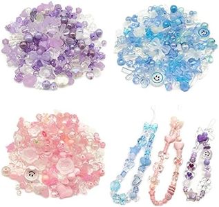 JANMIN 300 Grams Beads Charms Pendants, 3 Colors Assorted Acrylic Beads Charms for Jewelry Making Bracelet Necklace Earrings Bangles, DIY Art Craft