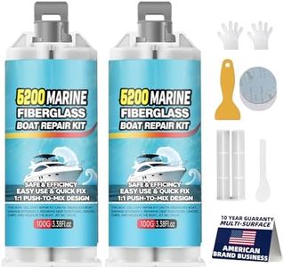 5200 Marine Fiberglass Repair Kit, Marine Gel Coating Repair Kit, Epoxy Resin Filler, for Repairing Holes, Gaps, and deep Cracks, Suitable for Enamel, Fiberglass, Acrylic, and Ceramic (White 2Pcs)