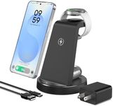 Wireless Charger for Samsung: 3 in 1 Charging Station for Samsung S26/S25/S24/S23/S22/S21, Note 20/10, Z Fold 6/5, Galaxy Buds 4/3/2 Pro, Galaxy Watch Ultra/8/7/6/5-Android & iPhone 15W Charging Dock
