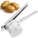 Navaris Stainless Steel Potato Ricer Masher - with Ergonomic Handle, for Smooth Fluffy Mashed Potatoes, Dishwasher Safe, Fruit & Veg Press, Baby Food Masher & Puree Maker
