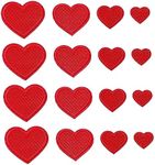 Zlettery 24pcs Red Heart Iron on Patches, Heart Embroidered Patches for Clothing, Jackets, Hats,Backpacks, Jeans