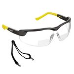 voltX GT ADJUSTABLE (2020 model) Bifocal Reading Safety Glasses (Clear Lens +2.0), UKCA & CE EN166FT Certified, Anti fog coated, UV400 Lens, Scratch resistant, Tilt and length adjustable earstems.