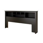 Prepac King Size Bed Headboard: Stylish Black King Headboard with Bookcase for King Size Beds, Freestanding (81.5" W x 43" H x 11" D) - BSH-8445