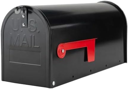 RAINHOL Black Metal Mailboxes for Outside Post Mount, Standard Mail Box, Galvanized Steel Heavy Duty Mailbox, Medium Capacity, 19 x 8.7 x 6.7 inches