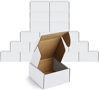 Famagic 50 Pack 4x4x2 Inch White Small Cardboard Boxes - White Shipping Boxes Corrugated Mailer for Small Business, Small Mailing Boxes for Packaging, Bulk