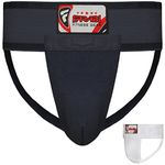 Farabi Sports Groin Guard MMA Martial Arts Boxing Groin Protector Groin Strain Support Groin Support Groin Protector Boxing Groin Protector Krav Maga (Medium, Black)