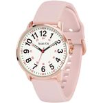 Asan Ge Nurse Watch for Nurse Medical Professionals Students Doctors Women Men Waterproof Watch 24 Hour Military Time Luminouse Easy to Read Dial with Second Hand, Light Pink, 38MM-Women, Nurse Watch