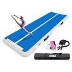 AWSUM Inflatable Air Gymnastics Mat 10ft/13ft/16ft/20ft/23ft Training mat 4/8 inches Thick tumbling mat with Electric Pump for Home/Gym/Outdoor