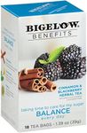 Bigelow Benefits Balance Cinnamon and Blackberry Herbal Tea, Caffeine Free, 18 Count (Pack of 6), 108 Total Tea Bags