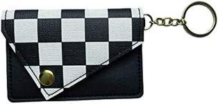 STERCULIA Birth Control Pill Case Check Black White Envelope Shape Keychain (Check Black/White)