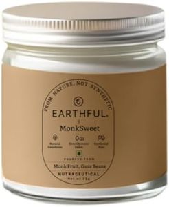 Earthful MonkSweet | Erythritol-Free Monk Fruit Sweetener Powder – Natural Sugar Substitute, Zero Calorie | Gut-Friendly Diabetic & Keto Blend | Guar Fiber | Stevia Alternative | 33g