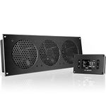 AC Infinity AIRPLATE T9, Quiet Cooling Fan System 18" with Thermostat Control, for Home Theater AV Cabinets