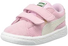 PUMA Girls' Suede 2 Straps INF Sneaker, Pink Lady/Team Gold, 8 M US Toddler