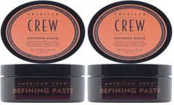 American Crew Defining Paste with Medium Hold and Low Shine, Gifts for Men, for Thickening and Texture, Matte Finish, Hair Styling Wax for Men - 85 g (Pack of 2)