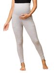 The Mom Store Comfy Maternity Leggings | Comfortable | Soft | Pre and Post Pregnancy | Color - Grey | Size - L