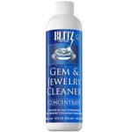Blitz Gem & Jewelry Cleaner Liquid Concentrate for Gold, Silver, & Platinum Jewelry Cleans Non-Porous, Precious & Semi-Precious Stones. Non-Toxic, Non-Abrasive, & Planet Friendly. Made in USA 8oz