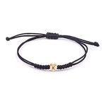 Initial Bracelets for Women Men Initial K Heart Letter Charm Bracelets Handmade Adjustable Rope Bracelets for Teen Girls Boy Mom Birthday Gifts (black, K)