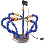 MMOBIEL Soldering Iron Stand with Flexible Third Hand, Fan, Storage and Heat Resistant Alligator Clips