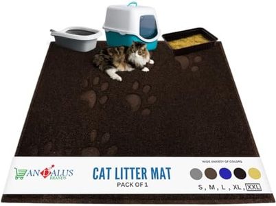 Andalus Jumbo Cat Litter Mat, Pack of 1 - Waterproof, Non-Slip & Easy to Clean Cat Litter Box Mat for Extra Efficient Pet Litter-Trapping, Brown (47” X 35”)