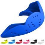 SISU Mouth Guard Aero - Royal Blue - Ultra Slim Gumshield for Adults & Kids - Custom Fit Rugby Gum Shield- A Remouldable Sports Mouthguard for Boxing, MMA, Hockey - Small (Under 5' Tall)