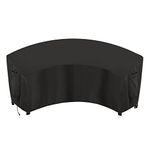 OutdoorLines Waterproof Curved Outdoor Sectional Cover - UV Resistant Windproof Patio Sectional Sofa Covers for Deck, Lawn and Backyard, Heavy Duty Furniture Covers (90Lx34Dx32Hx46FL, Black)