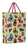 Arrow Paper Bags Butterfly Design Gift Bags For Gifting, Weddings, Birthday,Holiday Presents(28 Cm X 20 Cm X 7.5 Cm, Pack Of 40), Multicolor