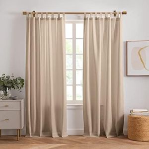 Elrene Home Fashions Rhodes - Paneles de Cortina para Ventana, para Interiores o Exteriores, Juego de 2, 52 x 84 Pulgadas, Color Gris Pardo