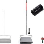 EZ SPARES Quiet Carpet Sweeper,Floor Sweeper with Pig-Bristles,Suitable for Carpet Cleaning Power,Roller Brush Strong,Bristle Sweeper,Great for House,Office,Kitchen,Carpet(Silver)