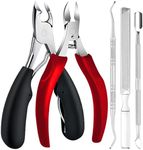 Makartt Toenail Clippers, Professional Toe Nail Clippers for Thick Toenails, 5 in 1 Super Sharp Nail Clippers Set Stainless Steel Ingrown Toenail Removal kit for Men, Women, Seniors