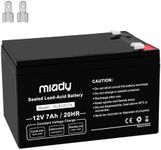 Miady 12V 7Ah Rechargeable Sealed Lead Acid Battery(1 Pack)