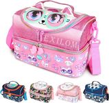 EXILOM Kids Lunch Bag, thermal Insulated Lunch Box for Girls Boys, Insulated Two layer Cooler Bag, Lunch Bag Toddler Teen, School Travel bags, Water Bottle and lunch box Holder with Adjustable Strap