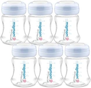 Maymom Wide-Mouth Milk Storage Collection Bottle with SureSeal Sealing Disk; Compatible with Spectra S1 S2 Bottles, 6 pc (4.7Oz/140mL, 6pc)