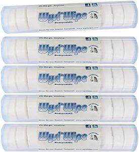 WYSI Multi-Purpose 9x9” Expandable Wipes With Travel Tubes - Just Add Water - Pack of 5 Tubes (60 Tabs Total) - Multipurpose All Natural Reusable Wipes & Towelletts - Hypoallergenic - Compostable