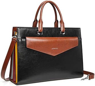 BOSTANTEN Briefcase for Women Laptop Tote 15.6 Inch Genuine Leather Handbag Work Bag