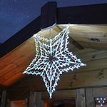 55cm Plug in Hanging Star Window Silhouette - 100 LEDs -Outdoor Christmas Decoration (White)