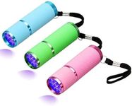 Coolrunner 3pcs LED Flashlight, Small Glow Flashlights with 9 LED Lights, Portable Light Nail Dryer for Nail Gel (MIXCOLOR)